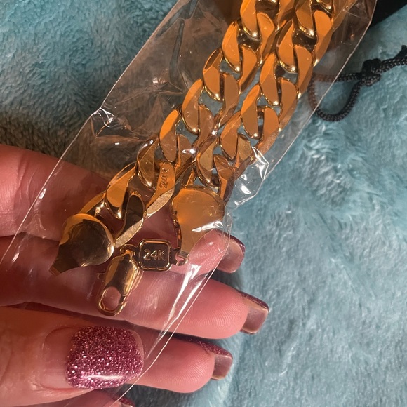 108 grams 24k stamped yellow gold filled men’s chain 12mm - Picture 4 of 4